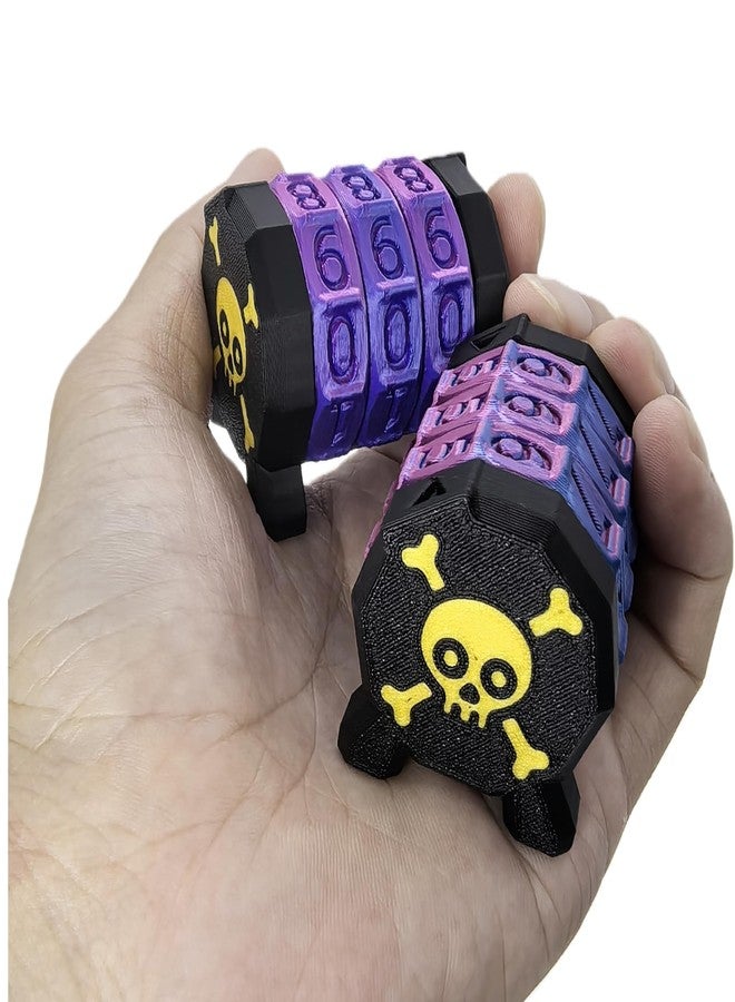XJPONGC 2 Pack Life Counter - HP Tracker with Tracking Card Slo MTG Skull Pattern Tabletop RPG Dungeons and Dragons(2pcs Black Gloden) - Image 1
